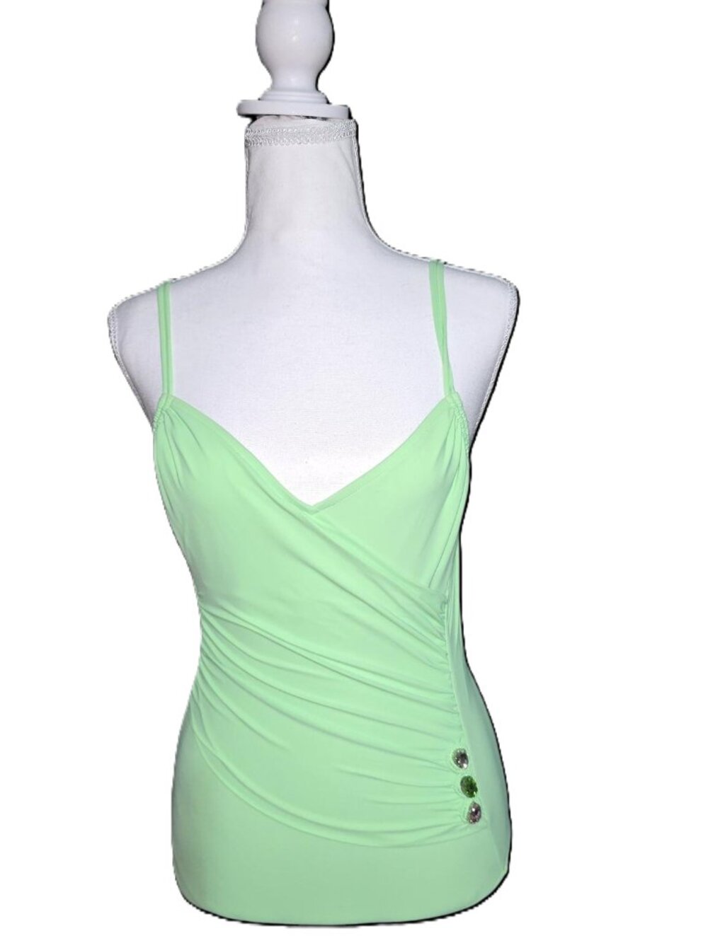 Maryan Melhorn Lime Sorbet 1 Piece Swimsuit With 3 Gemstones